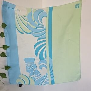 FREY WiLLE 100% Silk Twill Gavroche Magic Sphinx Green Combo Scarf 50cm x 50cm